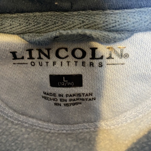 Lincoln Outfitters 1/2 Zip Hoodie Women Blue Kangaroo Pocket Large (12/14) - Picture 8 of 8